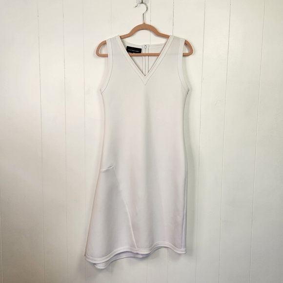 Peet Dullaert Luxury Designer Dress Sleeveless Scuba V-Neck Bridal Size Small - Picture 1 of 11